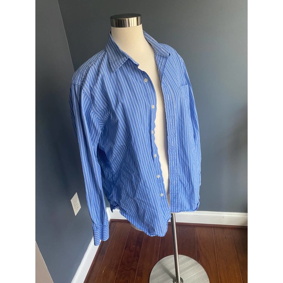 J Crew mens blue/white striped button down shirt - Picture 2 of 6